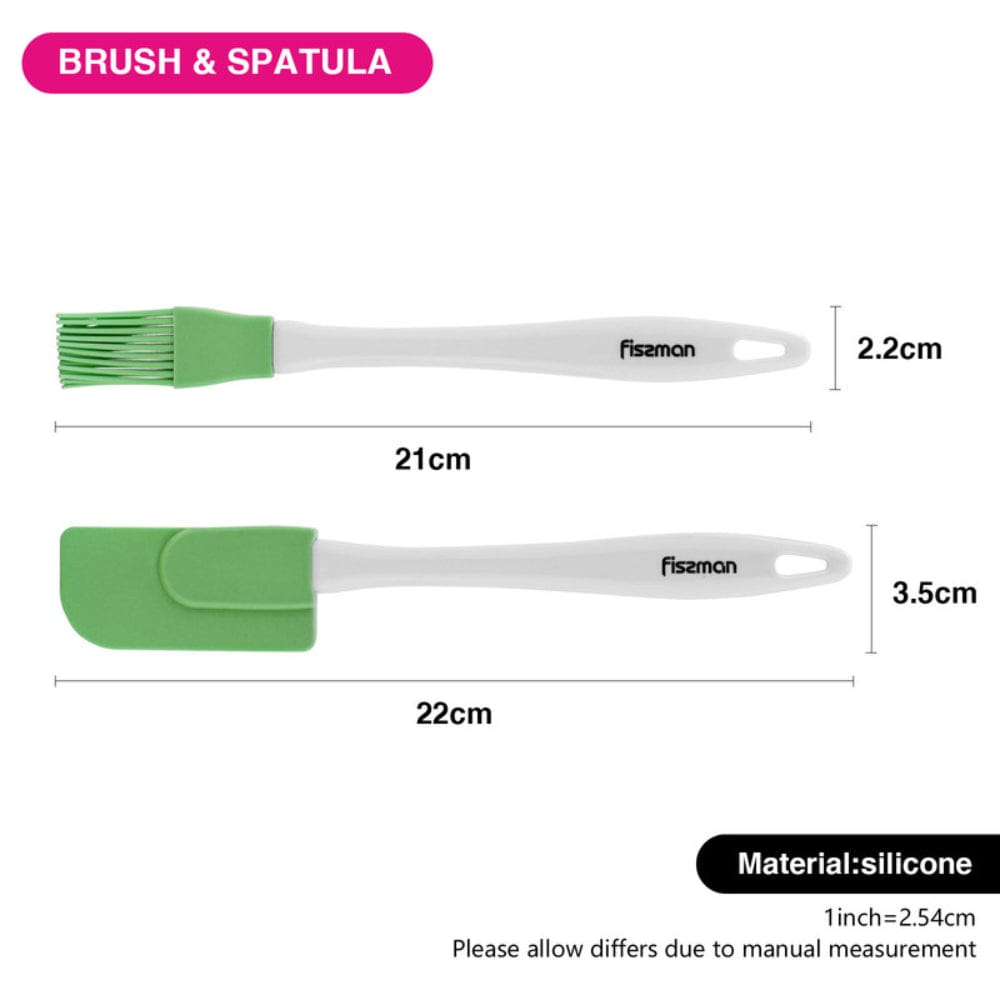 Fissman Brush And Spatula Perfect Set For Bakin Green 24cm