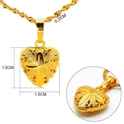 Gold Heart Shape Pendant Necklace