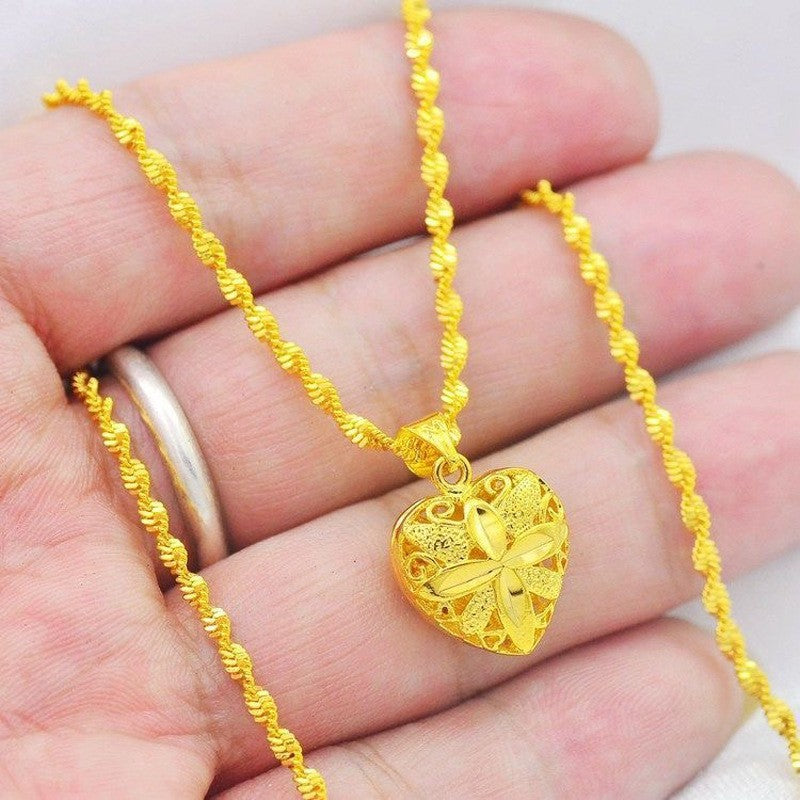 Gold Heart Shape Pendant Necklace