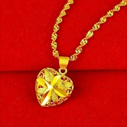Gold Heart Shape Pendant Necklace