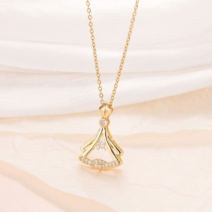 Gold plated fan necklace